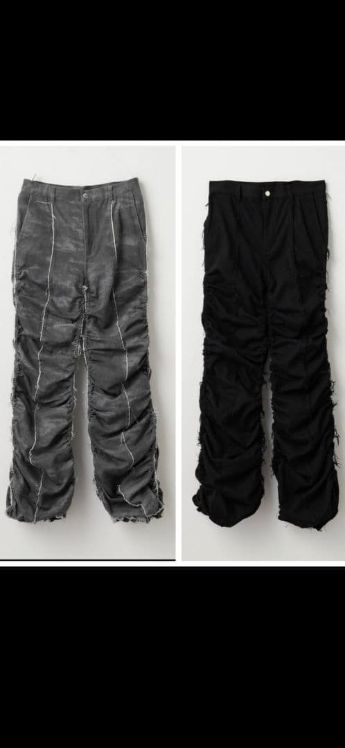 [GRANCY] シャーリングダメージデザインコットンパンツ