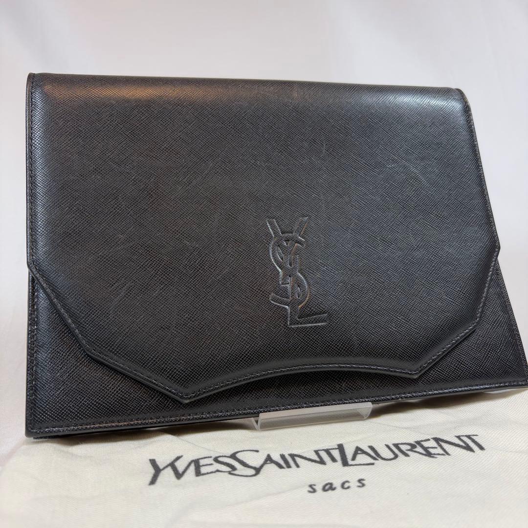 Yves Saint Laurent イヴ・サンローラン レザー クラッチバッグ