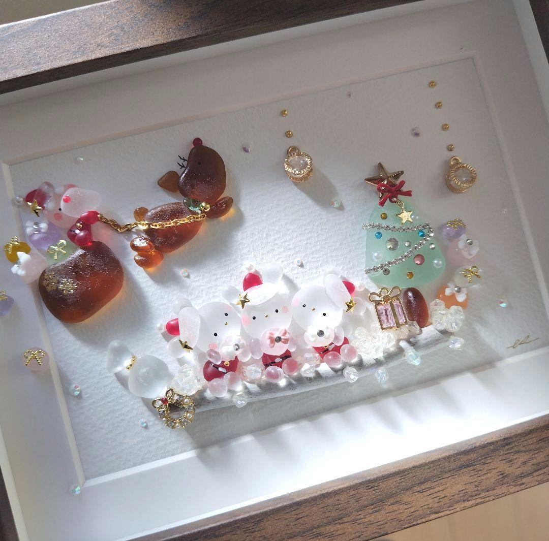 シーグラスアート『 クリスマスの夜に.。.:*☆』他2点
