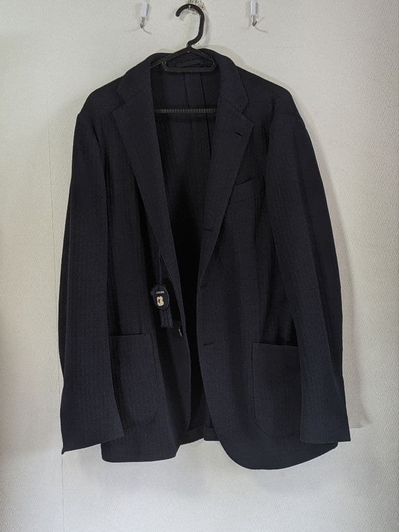 【新品未使用】ラルディーニ ワッフル ニットジャケット 紺 50 袖未処理