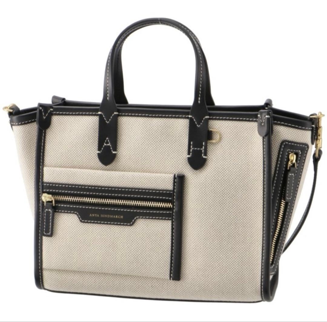 アニヤハインドマーチ　キャンバスパイピングショルダーバッグ美品