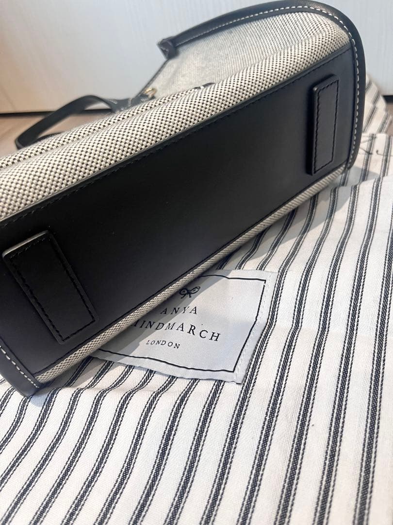 アニヤハインドマーチ　キャンバスパイピングショルダーバッグ美品