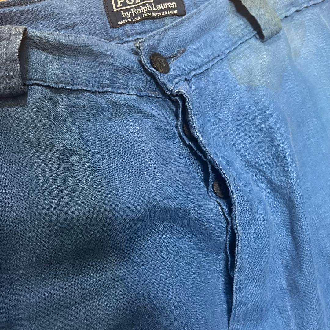 USA製 80s 90s Ralph Lauren ワイド リネン スラックス