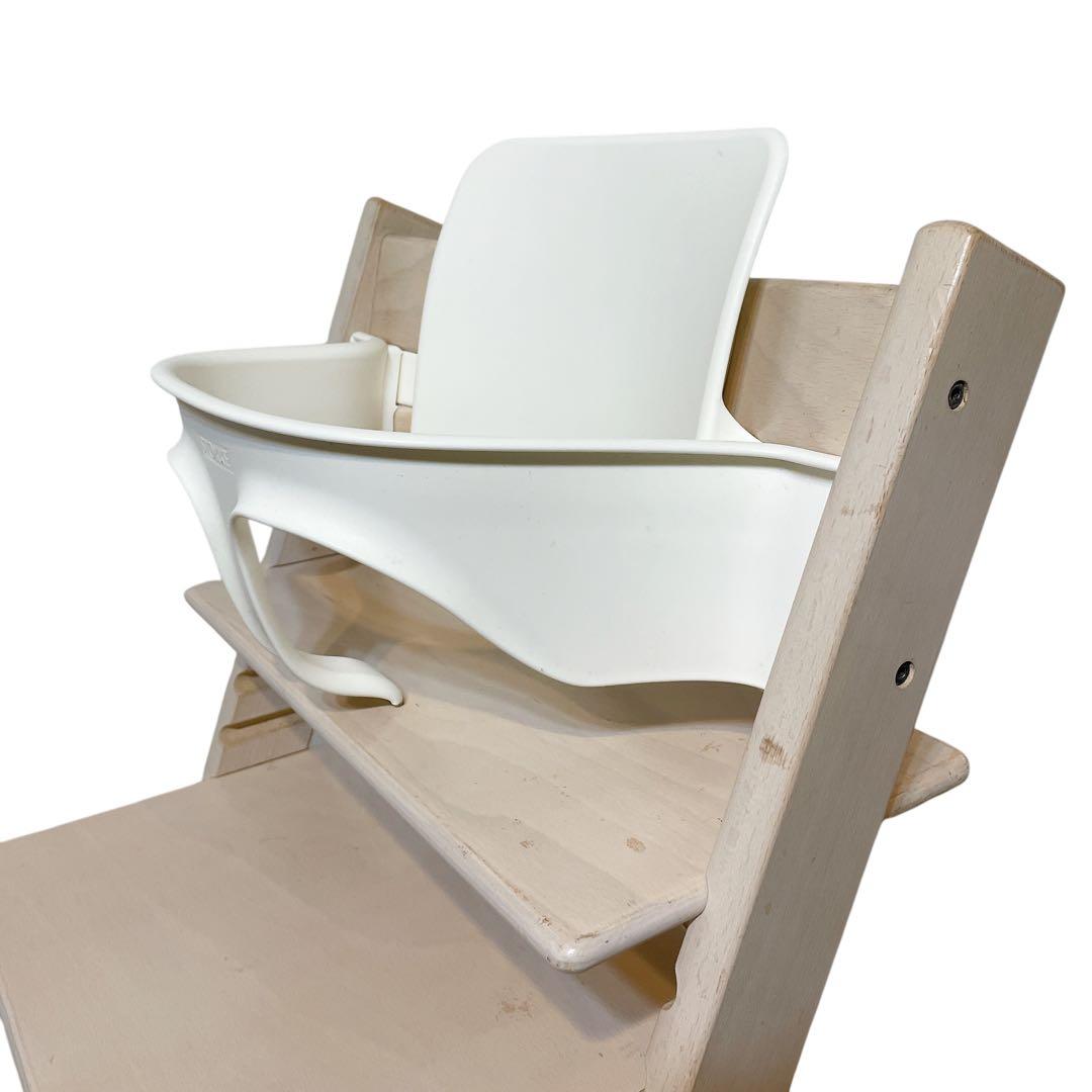 ストッケ　トリップトラップ　ホワイトウォッシュ　ベビーセット付き　シリアル4