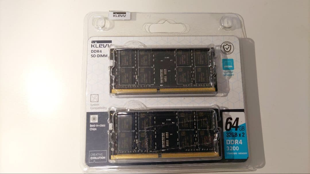 KLEVV DDR4 64GB（32GB×2） SO-DIMM 3200MHz