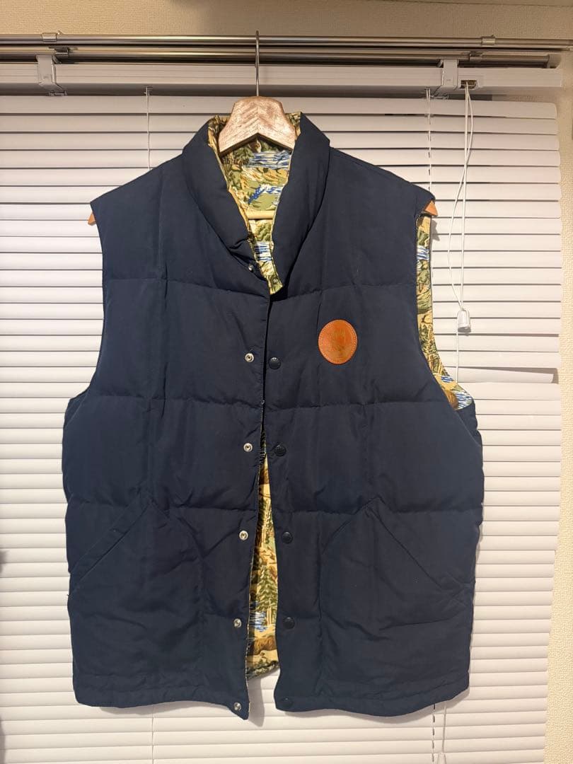 リバーシブル ダウンベスト ネイビー カモフラージュ