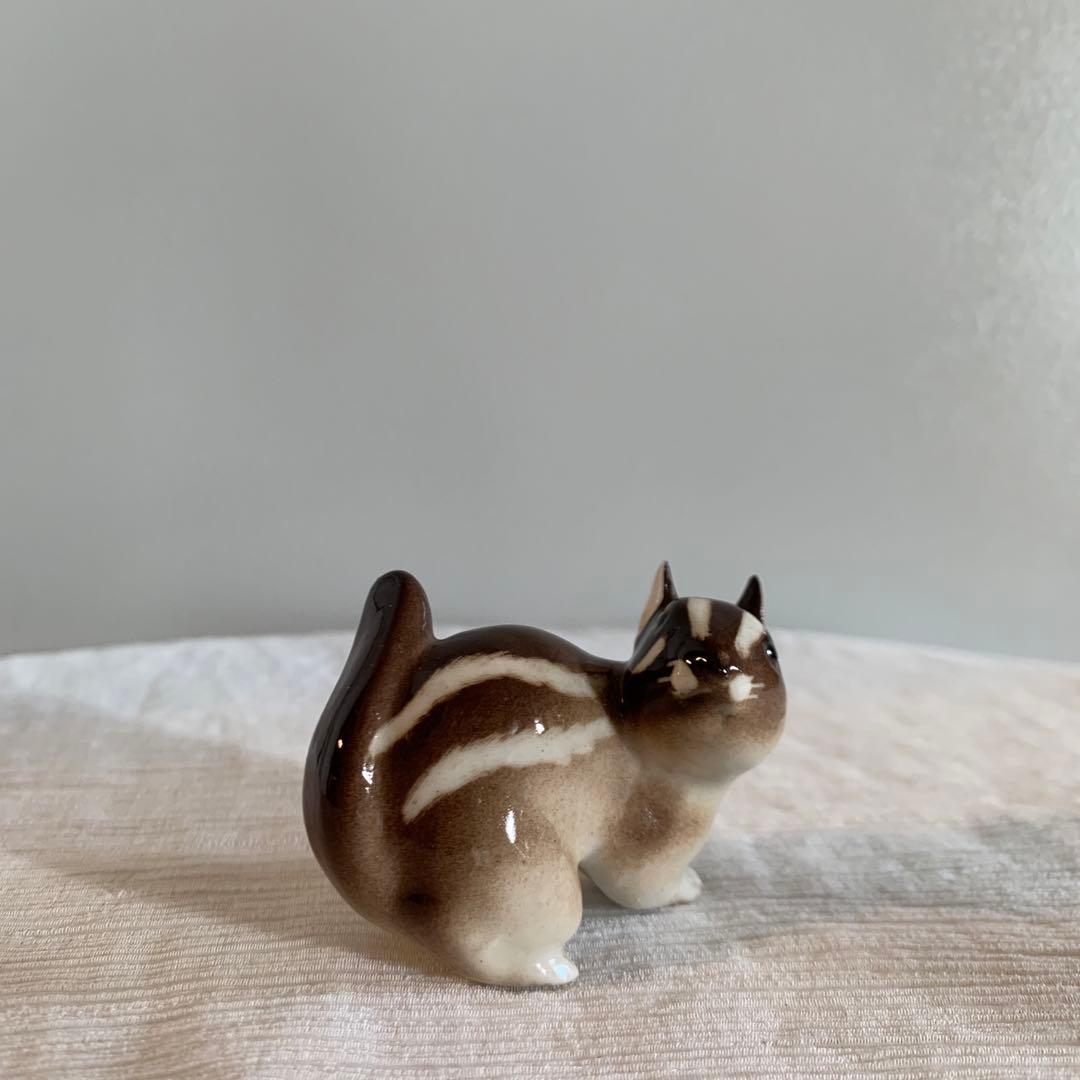 ヴィンテージ ロモノーソフ シマリス 置物 フィギュリン