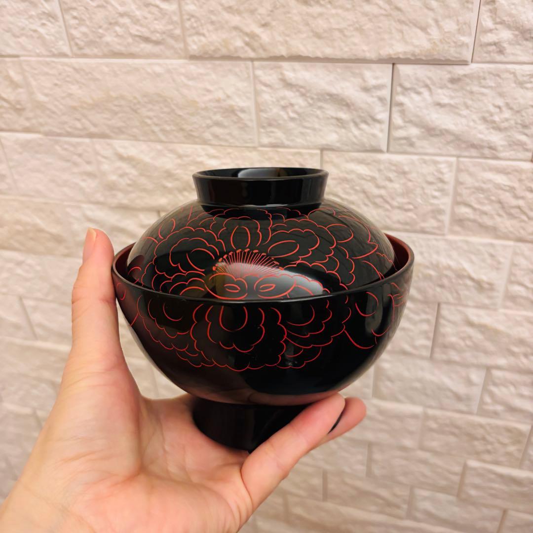 美品 越前塗 お椀 6客セット 蓋付き 汁椀 漆器 和食器 お雑煮 お茶事 節分