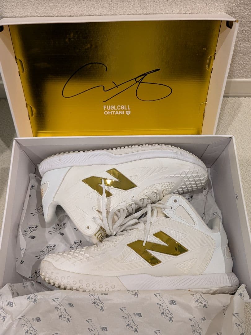 ア*ン様 New Balance S01 スニーカー ホワイト/ゴールド 大谷翔