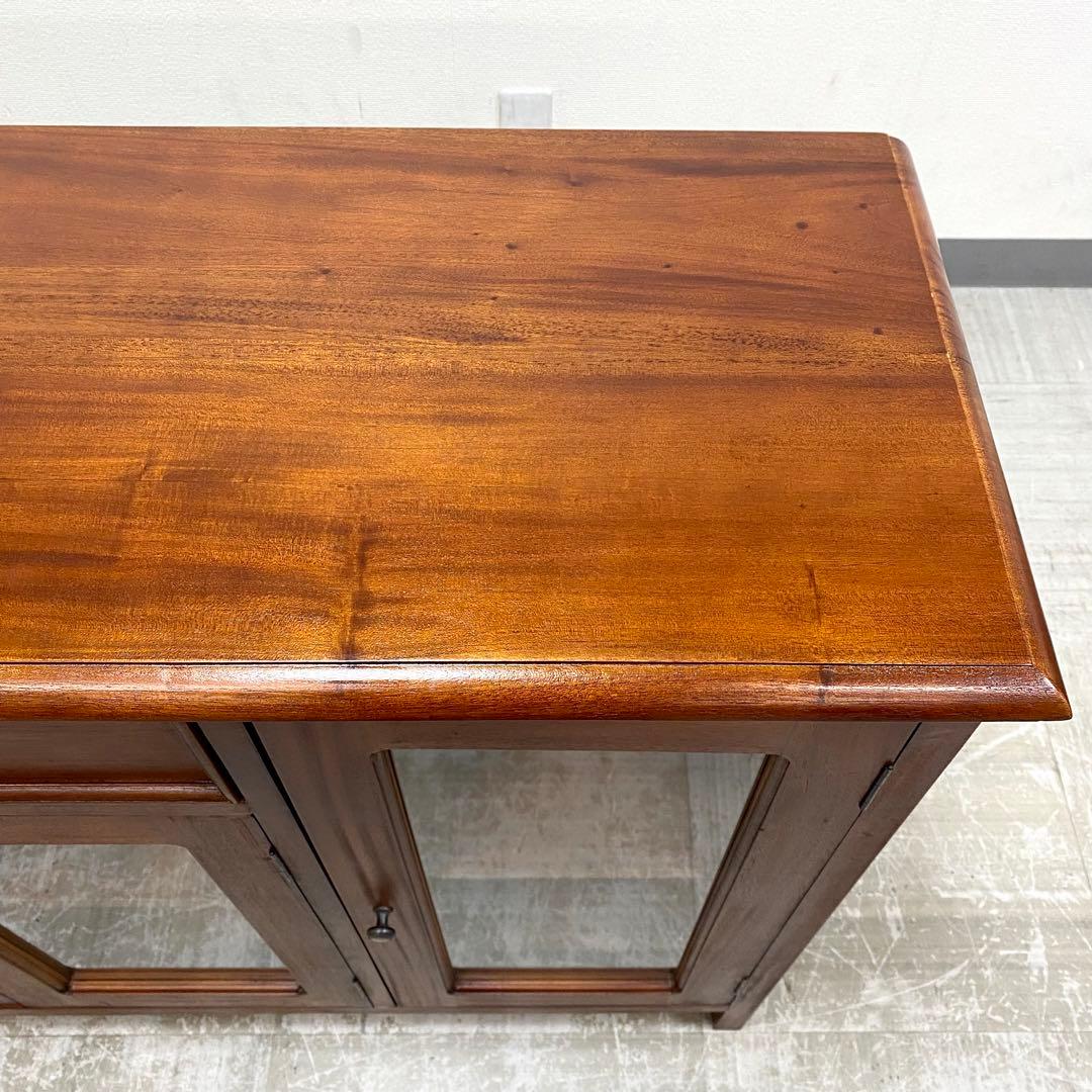 展示アウトレット品 ベルメゾン 無垢材 マホガニー キャビネット サイドボード