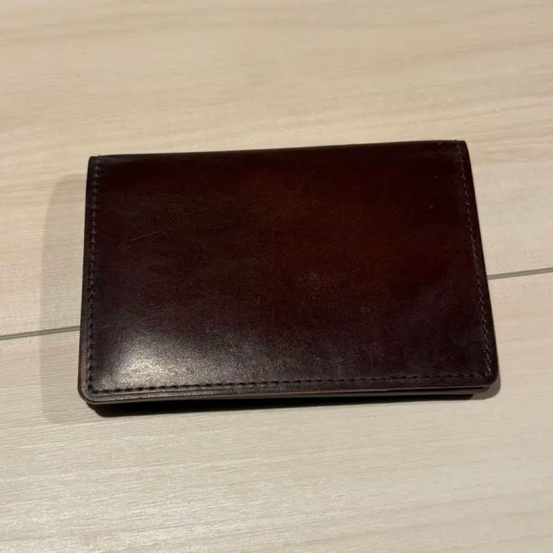 土屋鞄 コードバン ダークブラウン レザー 名刺入れ