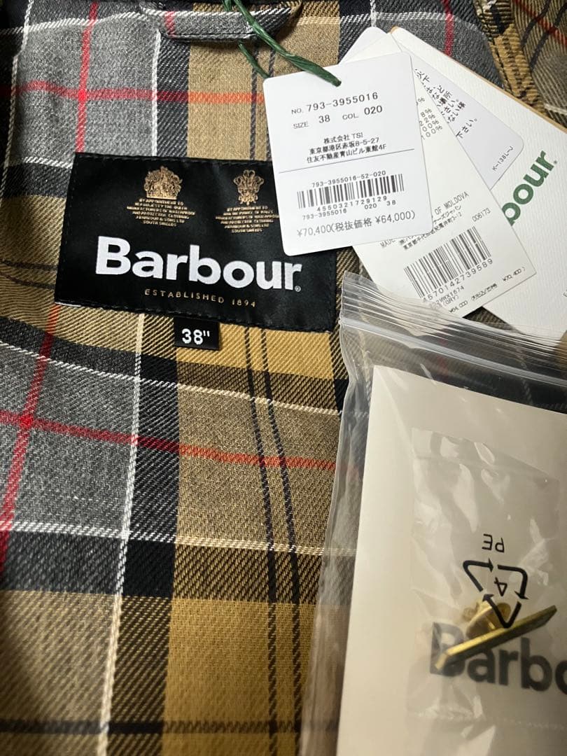 マッキー★新品同様★完売カラー★Barbourバーレー★OS★グレー★38