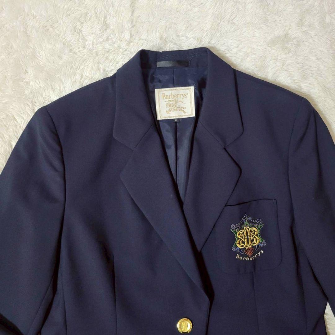 美品✨　バーバリーズ　テーラードジャケット　エンブレム刺繍　金ボタン　11号　L