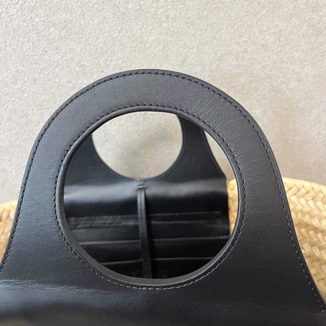 最終値下げ★美品　HEREU かごバッグ ナチュラル　ブラック