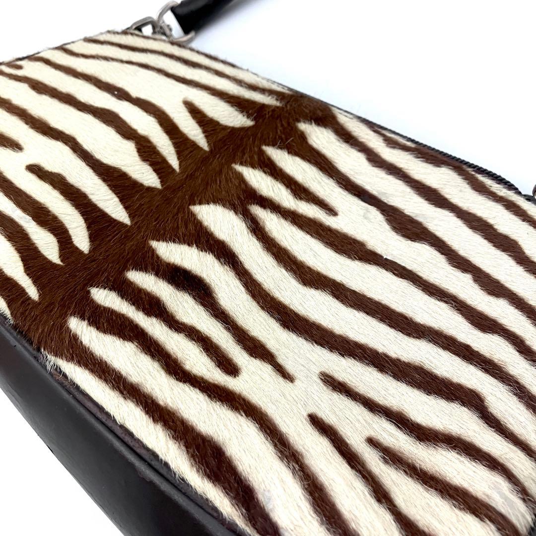 プラダ 3328 ハンドショルダーバッグ ハラコ×レザー ギャランティカード有