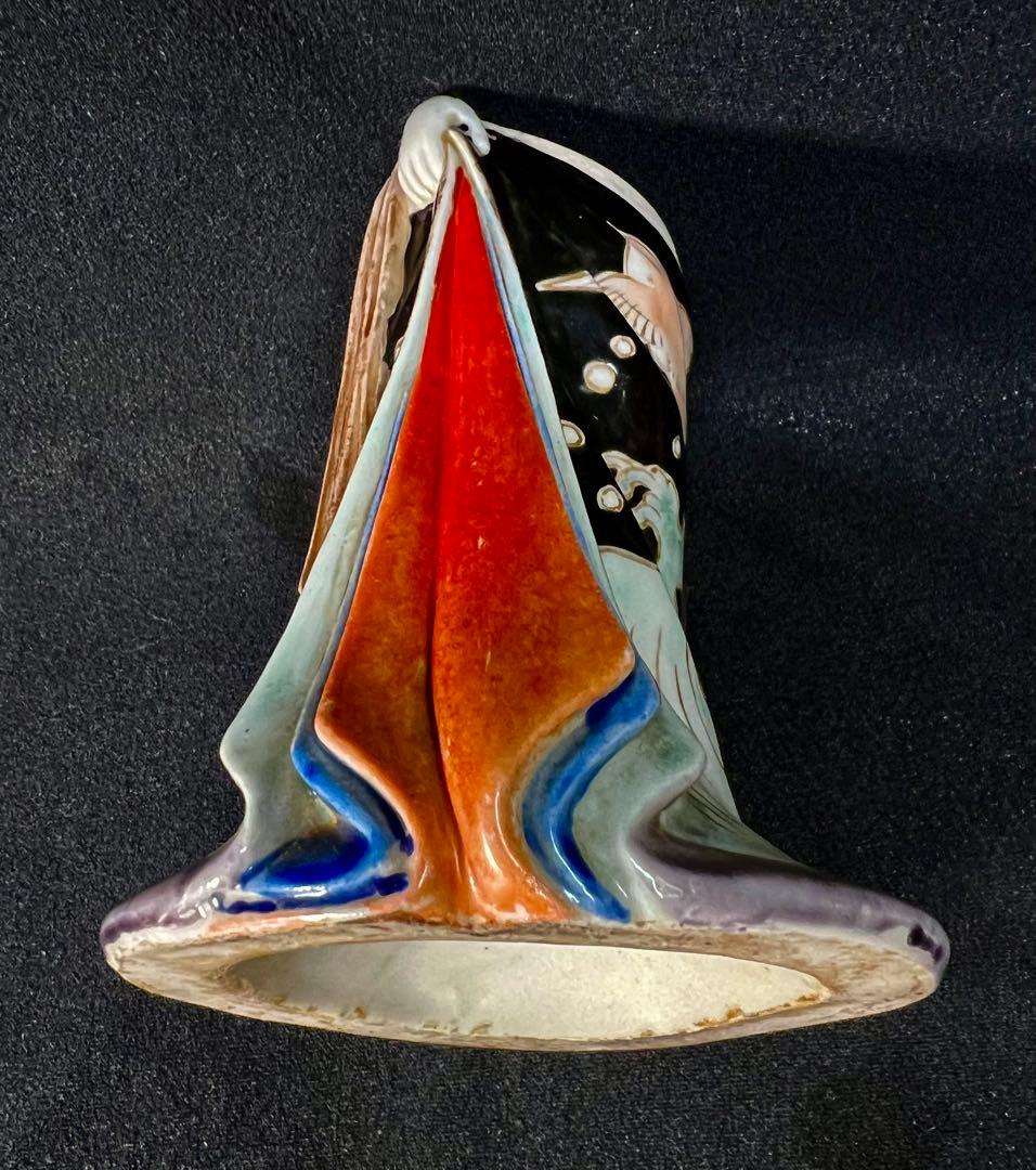 九谷焼 春画人形 色絵金彩 舞妓　陶器人形枕絵　置物