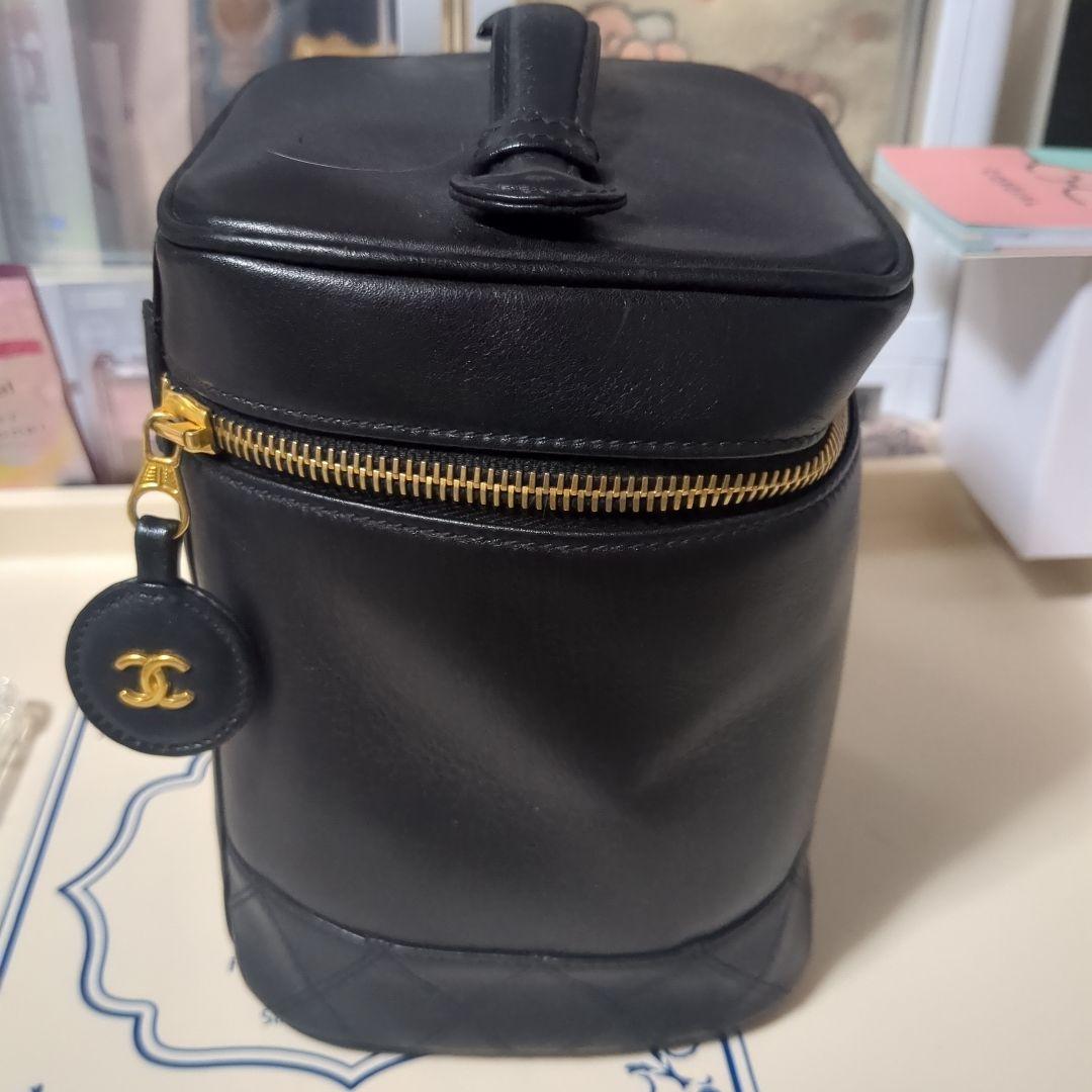 CHANEL バニティバッグ ビコローレ 黒 ラムスキン
