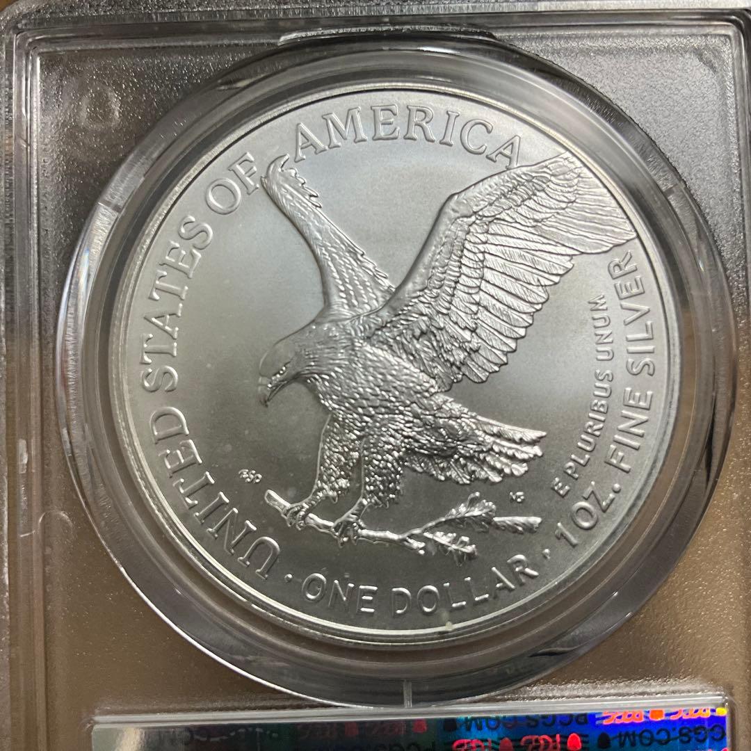 【新品】Eagleシルバーイーグル銀貨2022-W PCGS MS70 Blue