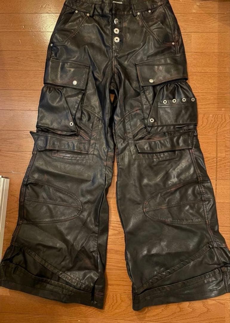 パンツ PERSONSOUL Beetle Faux Leather Tousers