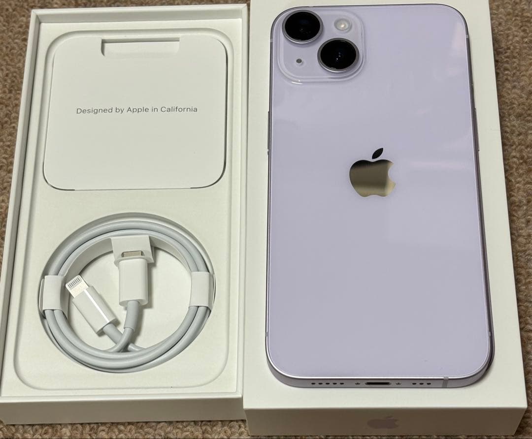 Apple iPhone 14 パープル 本体 充電ケーブル付き
