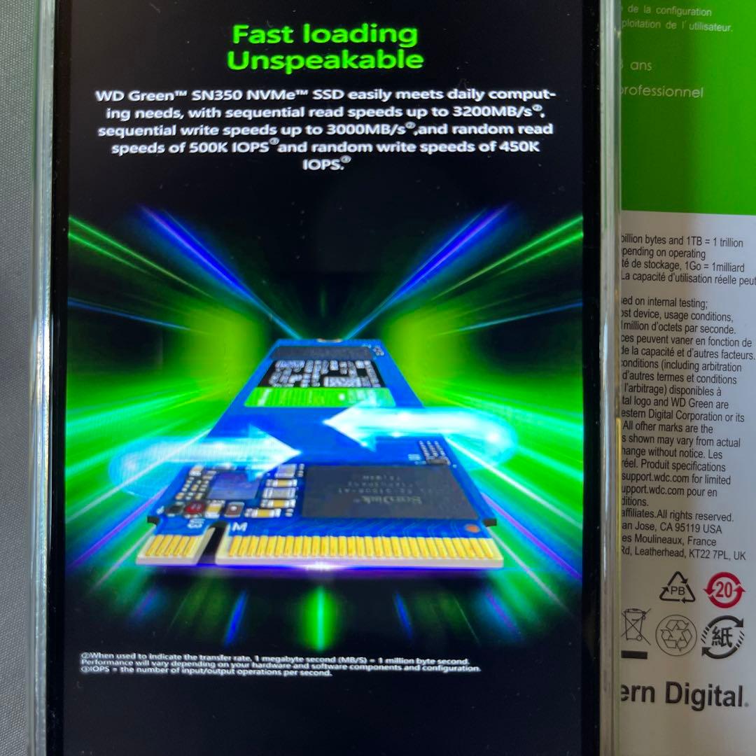 内蔵型SSD WD Green SN350 1TB NVMe SSD M.2 2280