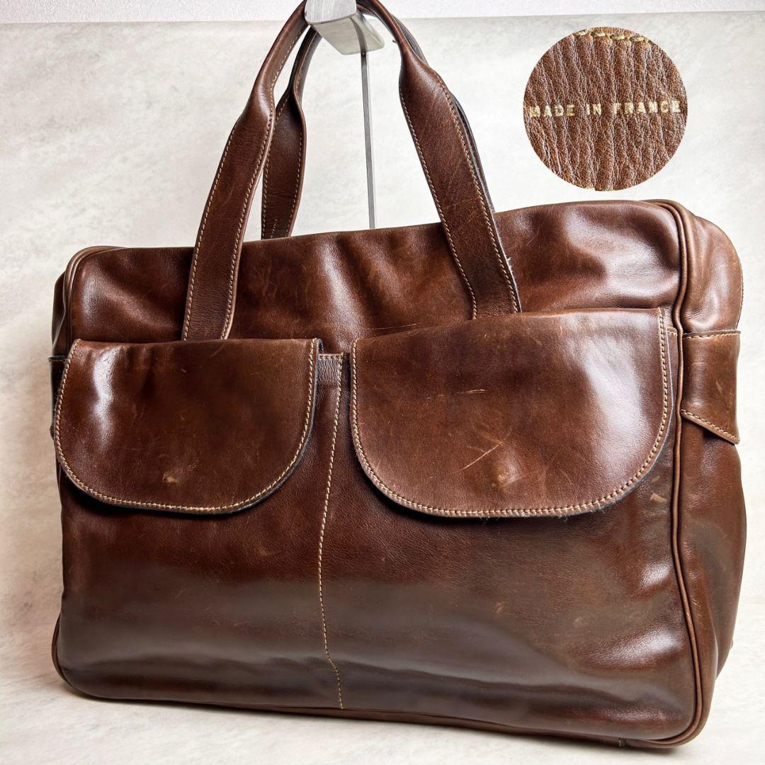 【極希少】70s フランス ヴィンテージ オールレザー ボストンバッグ Y2K