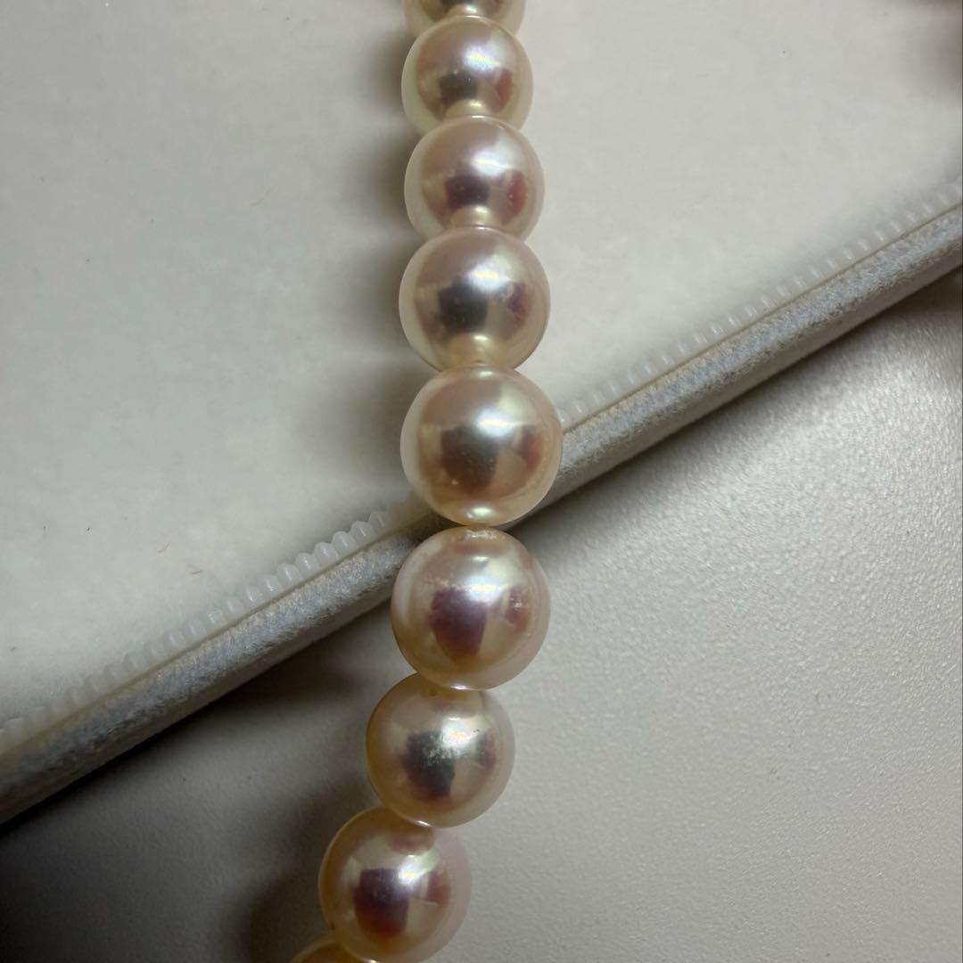 真珠 約7.2-7.4mm珠　シルバー クラスプ ネックレス　☺︎