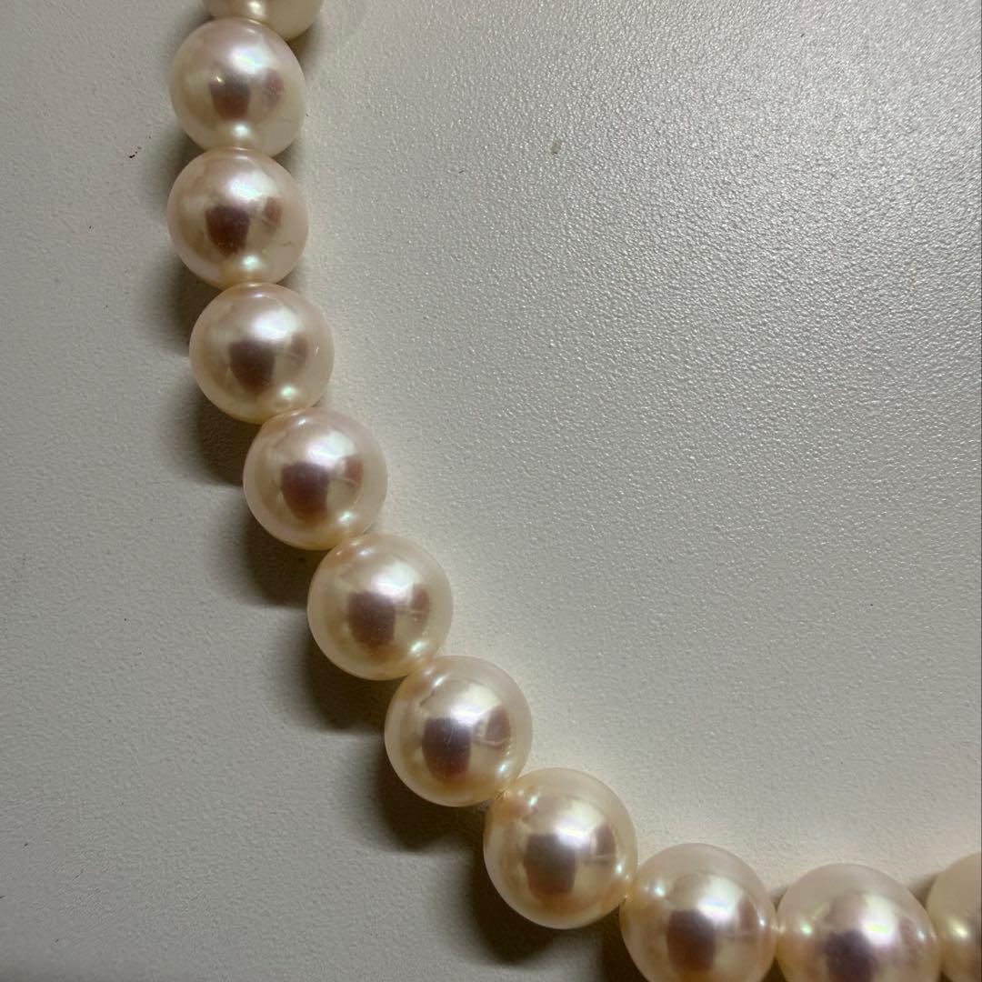 真珠 約7.2-7.4mm珠　シルバー クラスプ ネックレス　☺︎