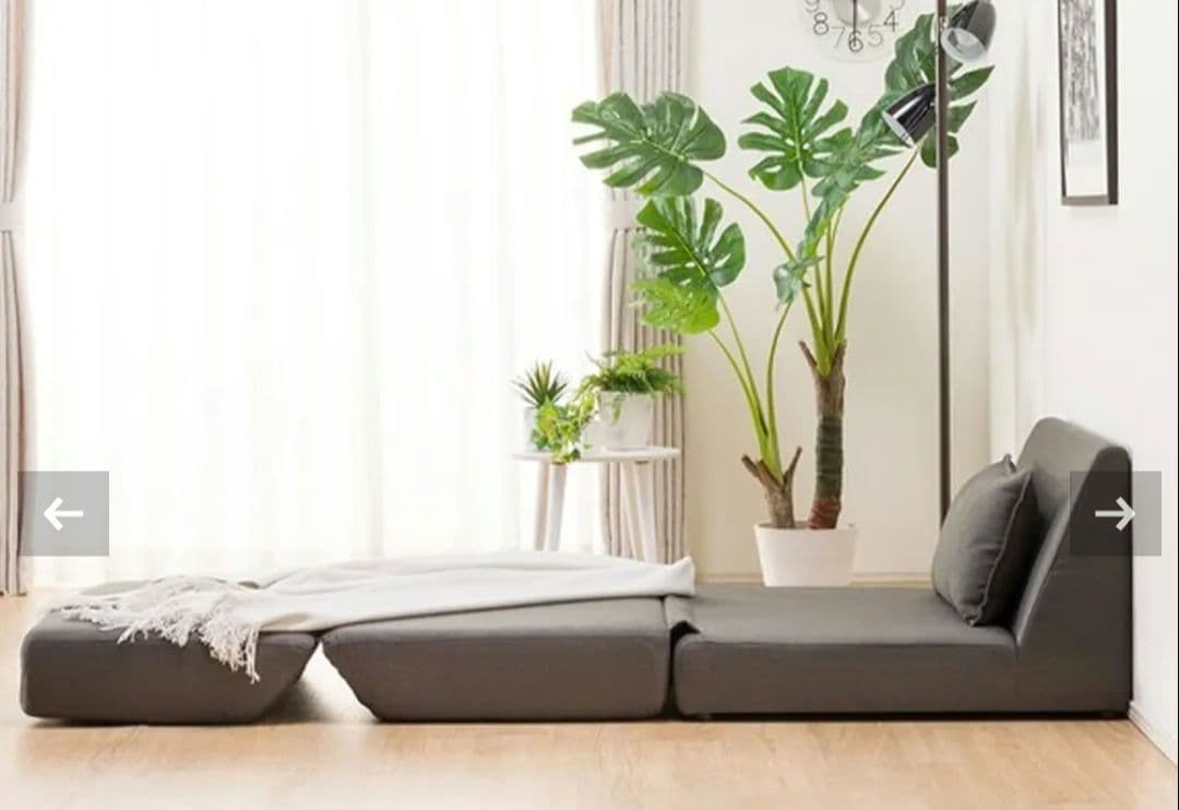 一人掛け折り畳み式ソファベッド　美品　クッション付き