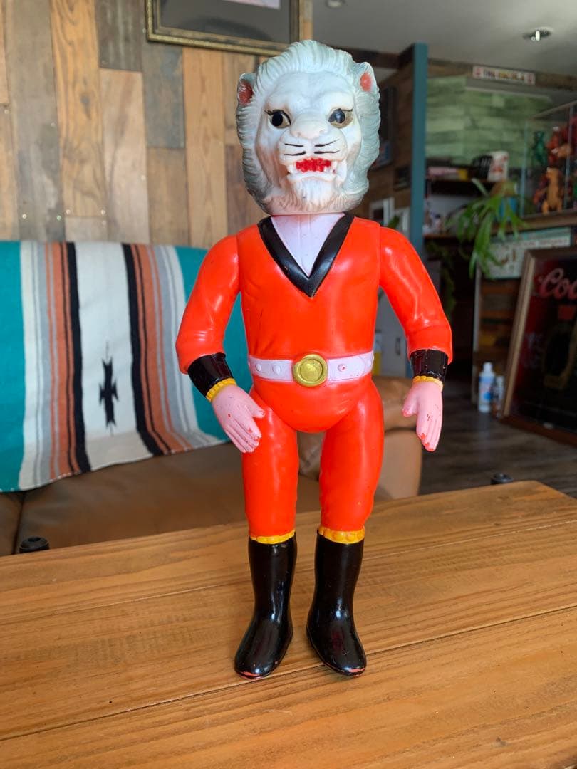 無版権ソフビ　ライオン丸風　当時物