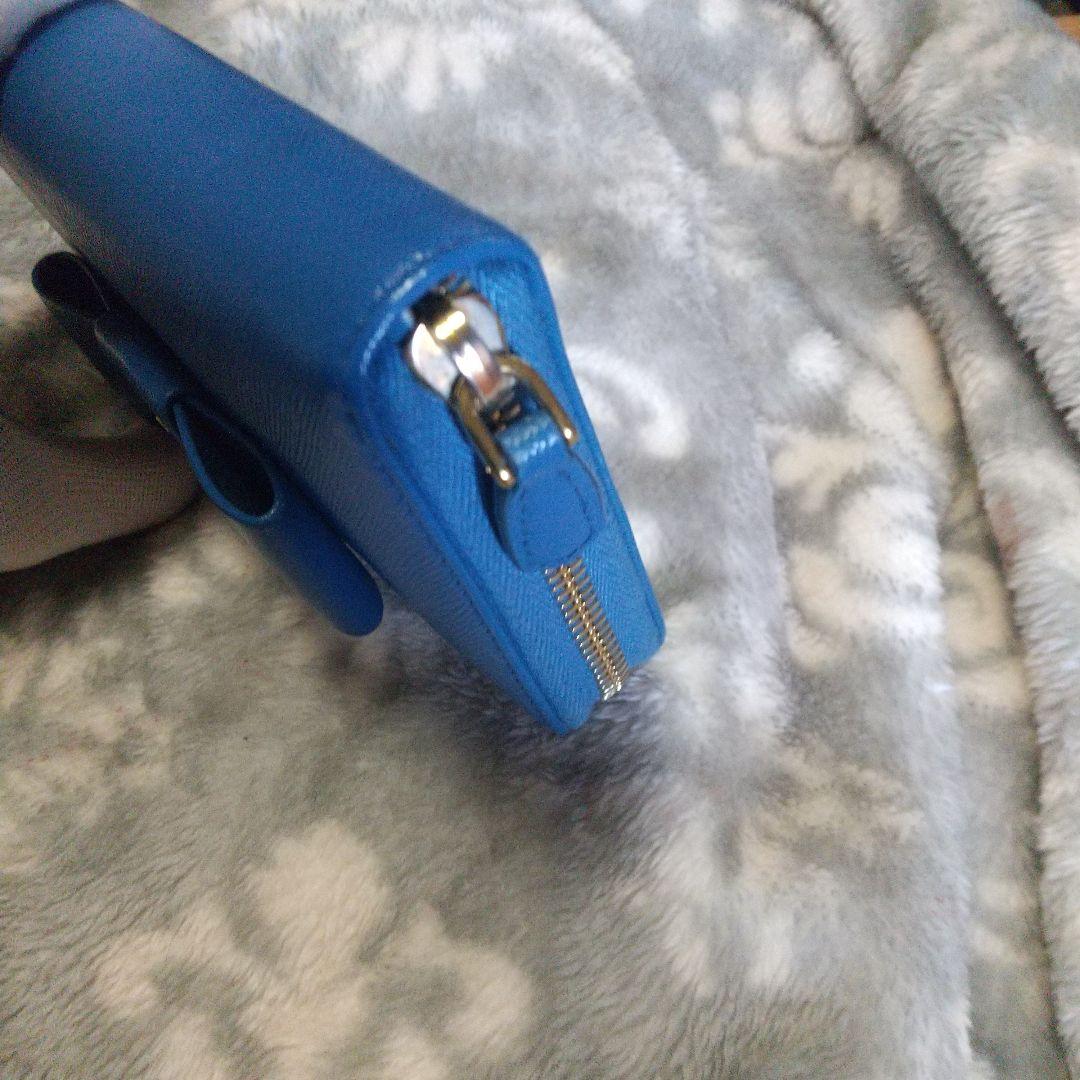 PRADAサフィアーノラウンドファスナー リボン付き長財布