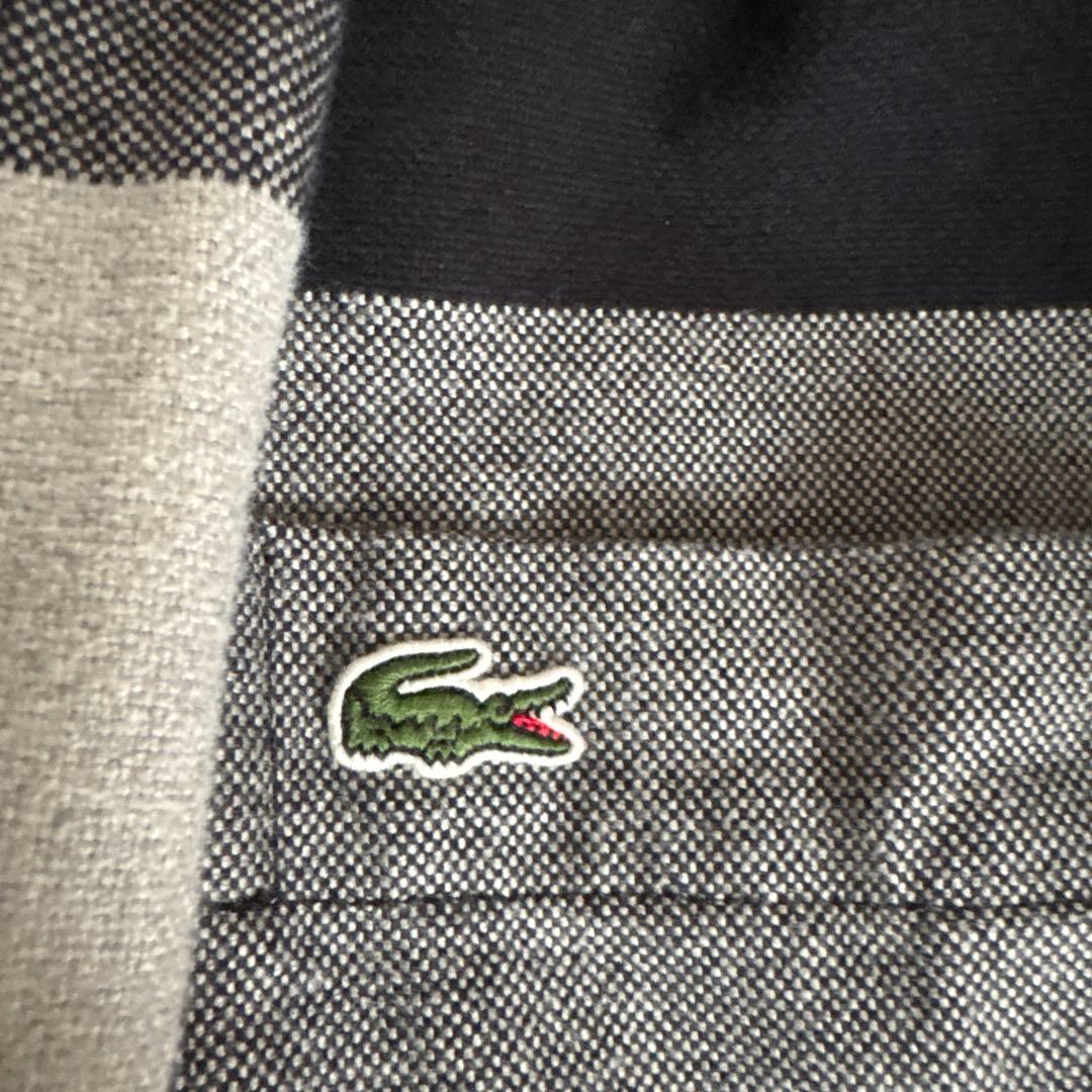 専用LACOSTEプレーンxバッファローチェックリバーシブルシャツアウターサイズ