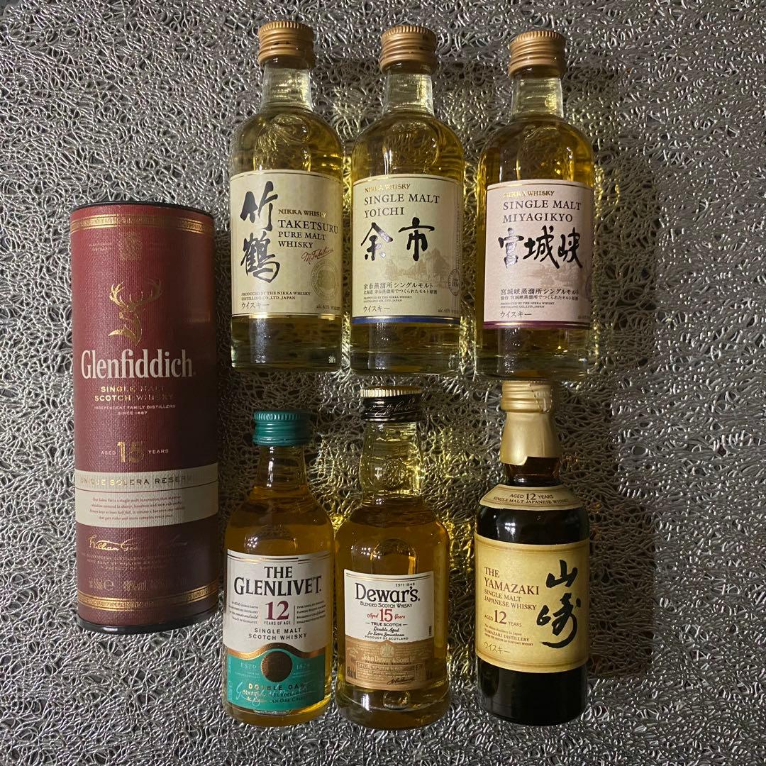 【ミニボトル】ウィスキー〈50ml〉7本セット