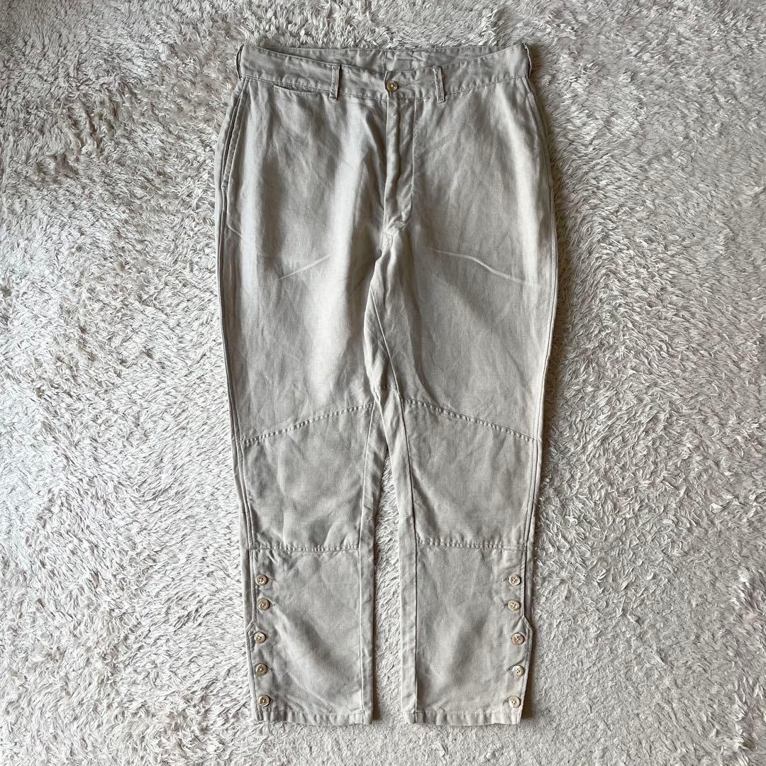 45R 美品 リネンシャンブレー馬比古 2 ベージュ