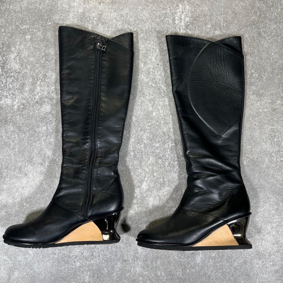 ISSEY MIYAKE ロングブーツ　本革　デザイナーズ　25cm AJ403