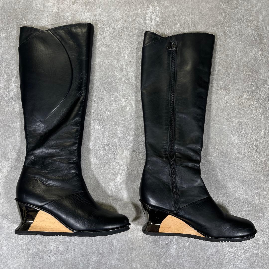 ISSEY MIYAKE ロングブーツ　本革　デザイナーズ　25cm AJ403
