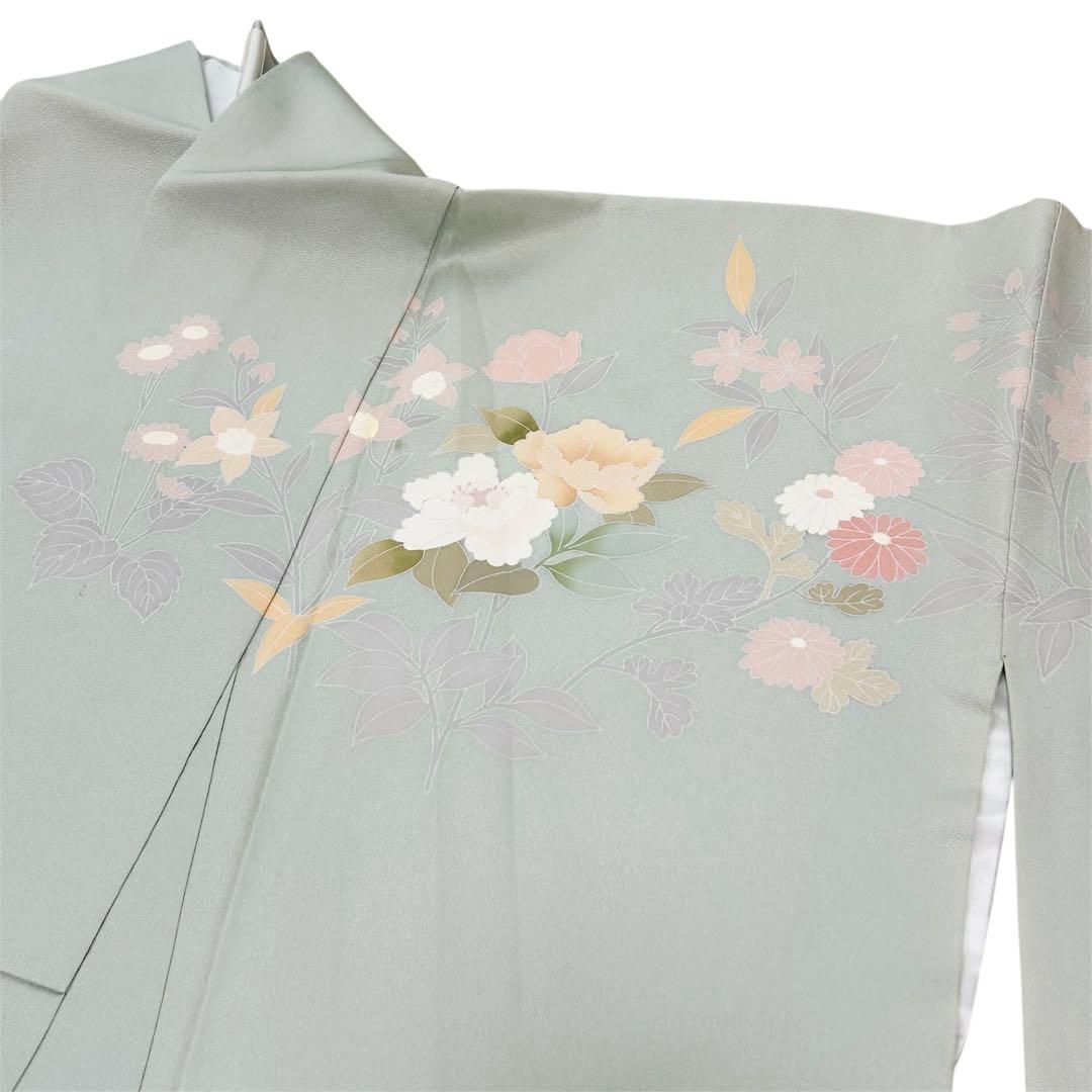 【極美品❤️】訪問着 正絹 四季草花文様 金彩 上品 卒業式 入学式 結婚式