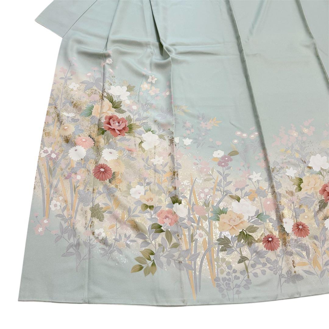 【極美品❤️】訪問着 正絹 四季草花文様 金彩 上品 卒業式 入学式 結婚式