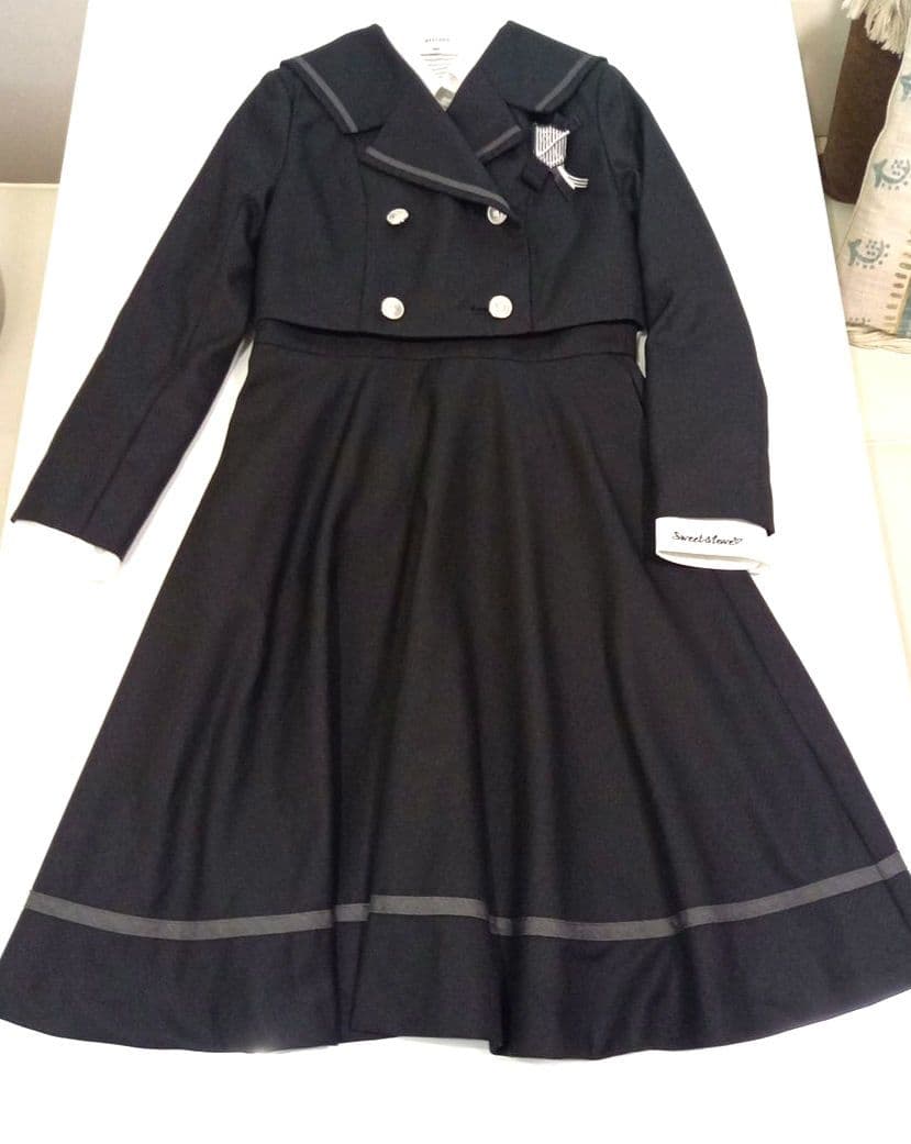 arisanaアリサナ160　4点ダブル銀ボタン卒服美品(リボンタイおまけ付き)