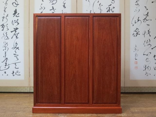 美品 総唐木 花梨 無垢材 10杯 抽斗 民芸 箪笥/チェスト/整理タンス