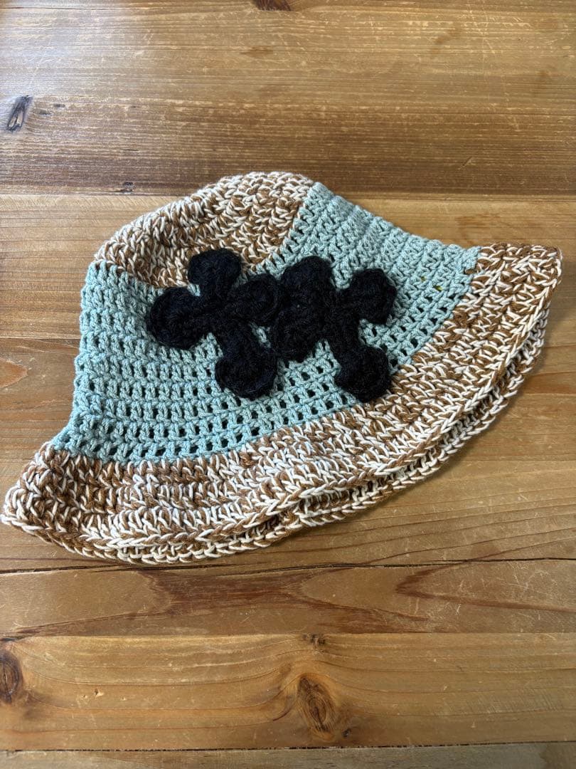 帽子 Y.A.R.N. double Cross Handmade Knit hat