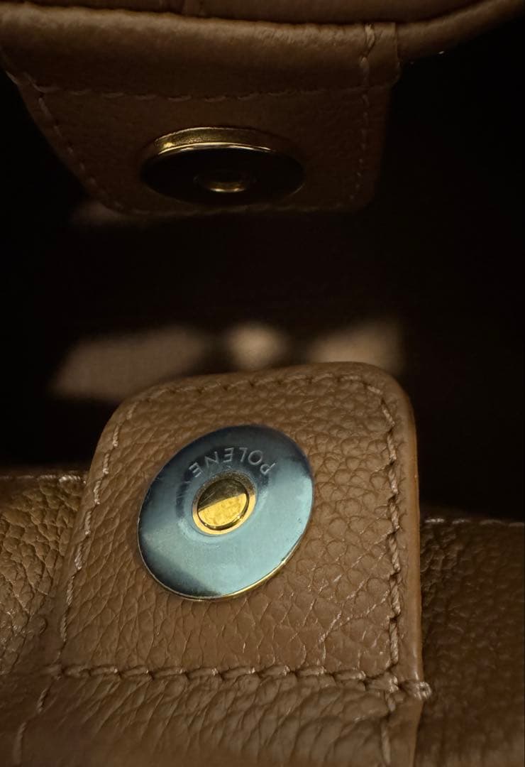 POLENE ポレーヌ　ハンドバッグ　ショルダーバッグ　ミニ　キャメル