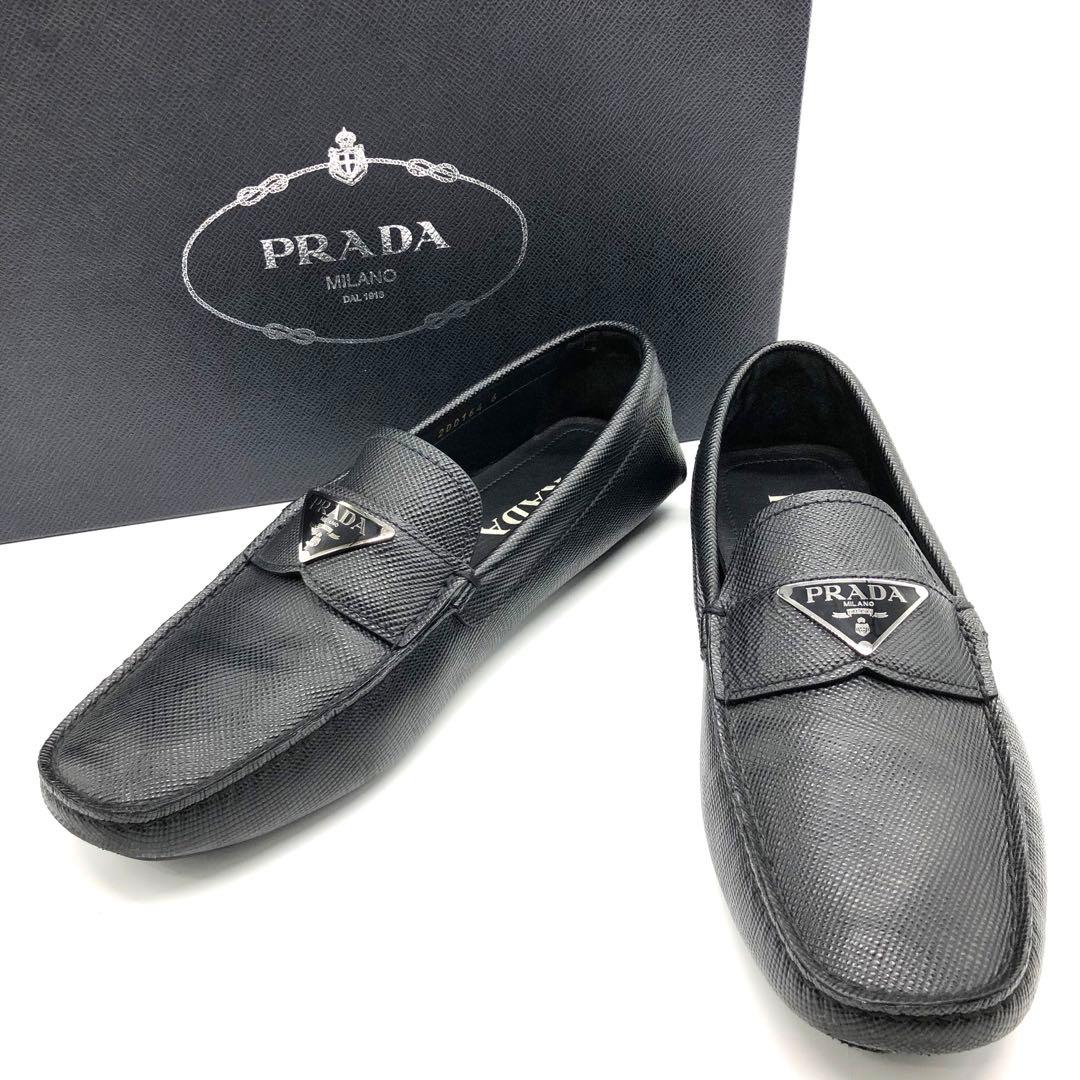 美品✨PRADA プラダ ドライビングシューズ 三角ロゴ サフィアーノレザー　6