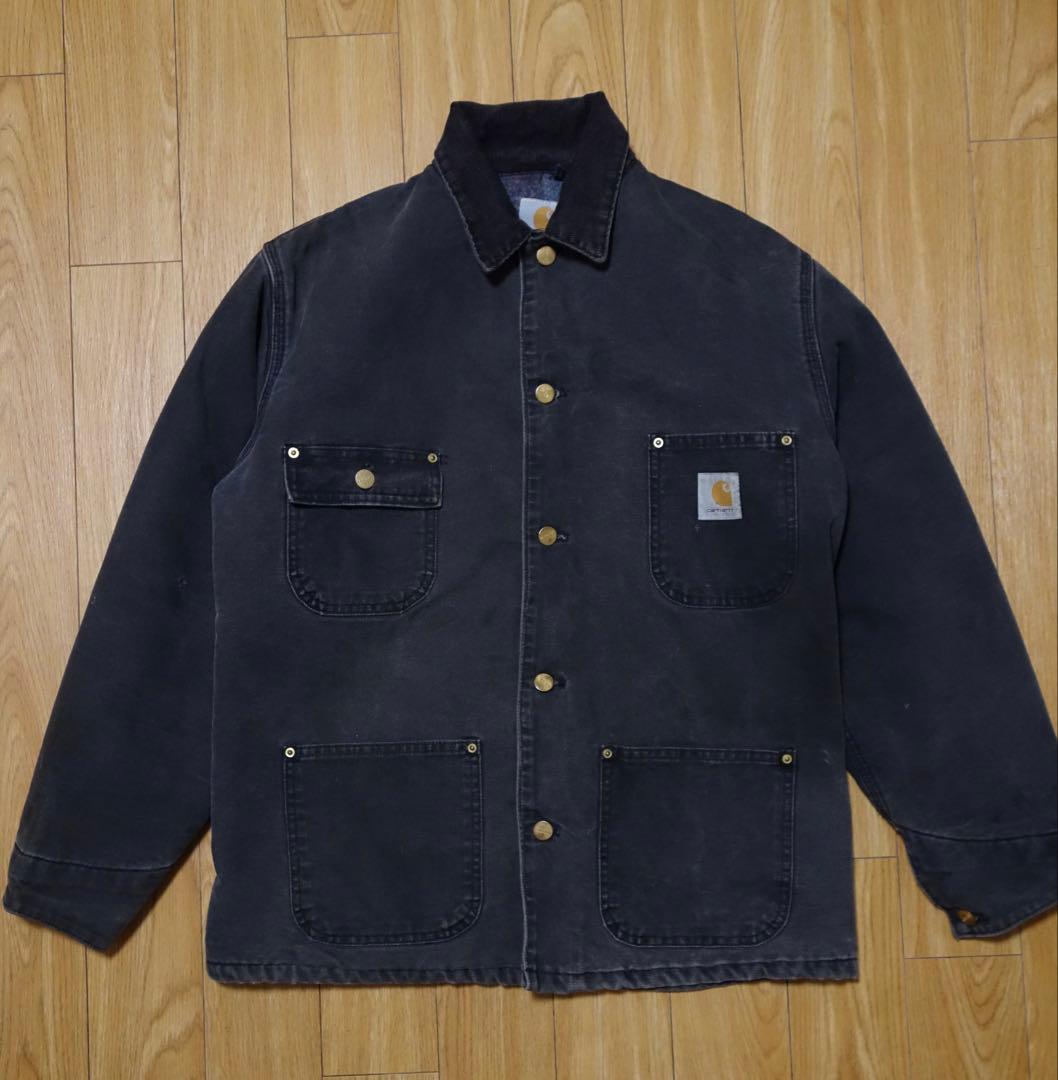 90sUSA製 Carhartt ブラック チョアコート BLKサイズS~M