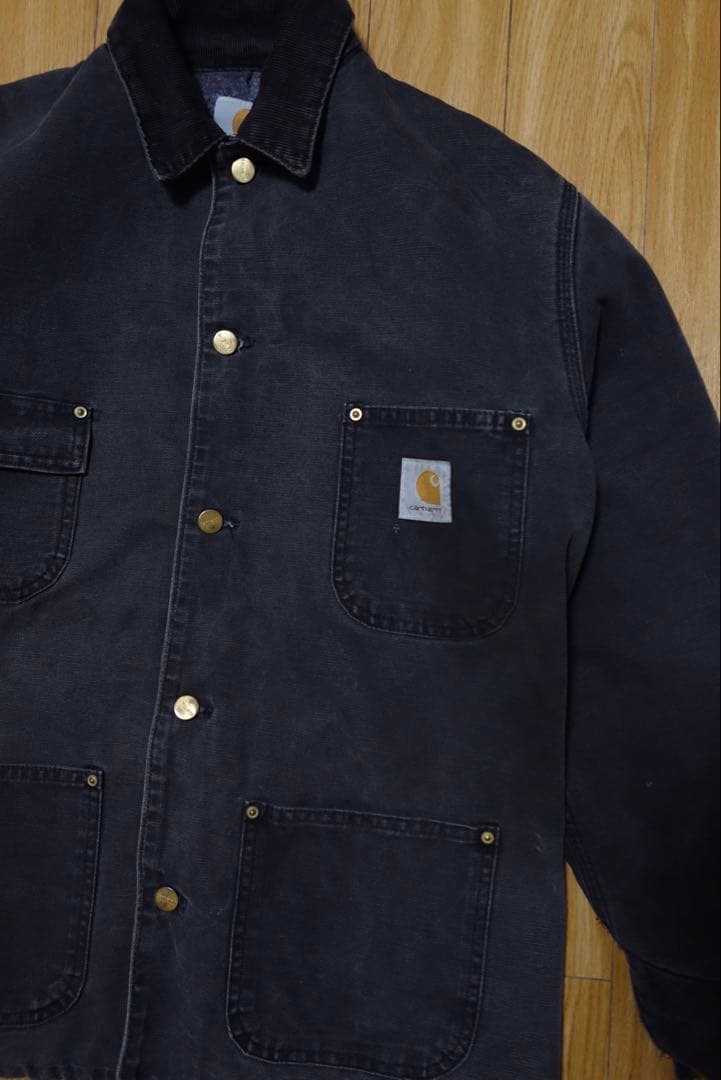 90sUSA製 Carhartt ブラック チョアコート BLKサイズS~M