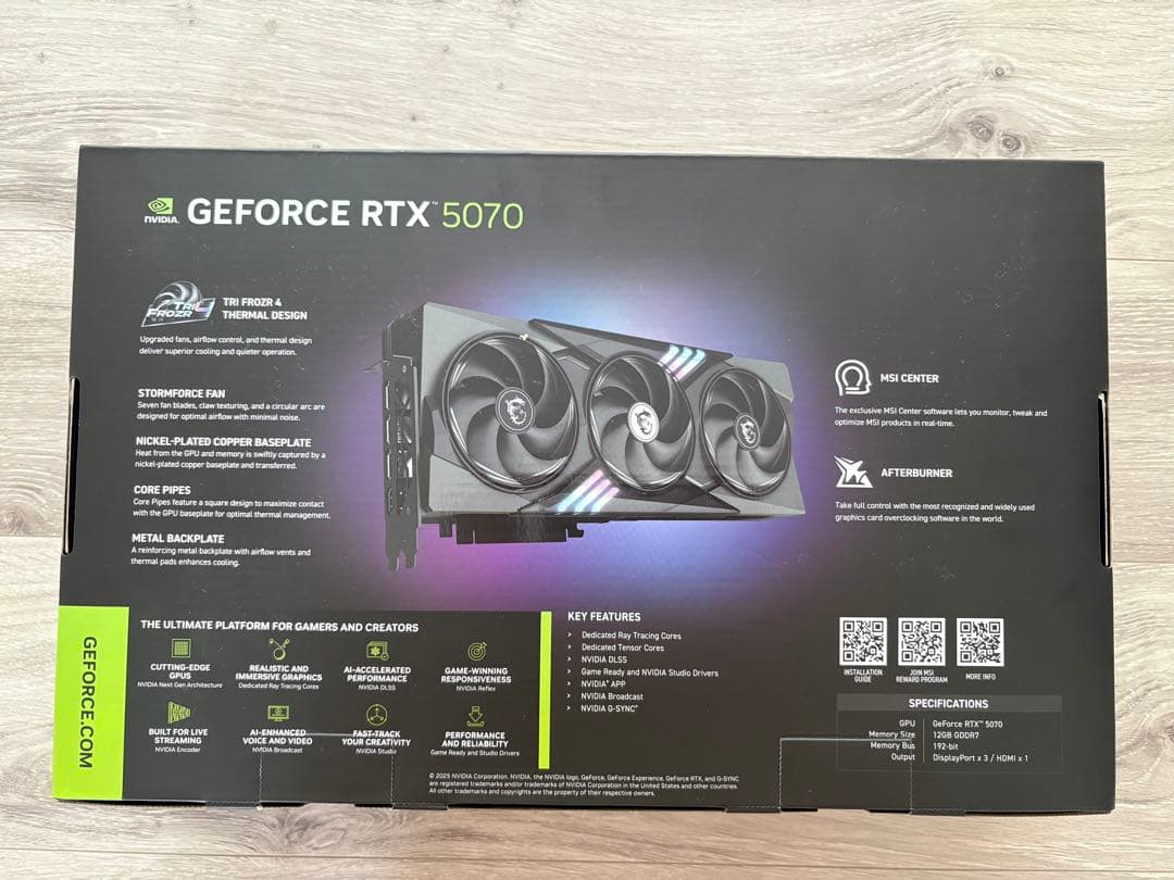 グラフィックボード・グラボ・ビデオカード MSI GEFORCE RTX 5070 12G GAMING TRIO OC