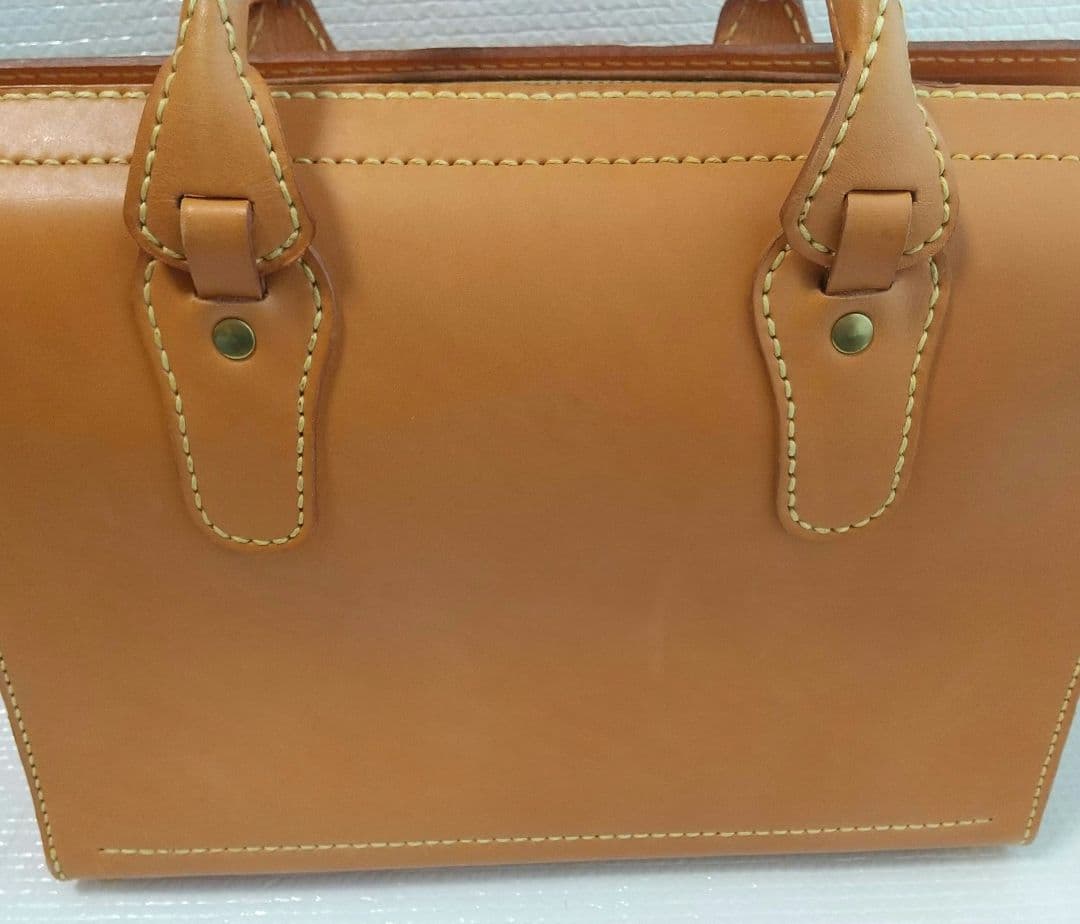 馬場万ハンドメイド ナチュラルレザー ビジネスバッグ 鍵付き