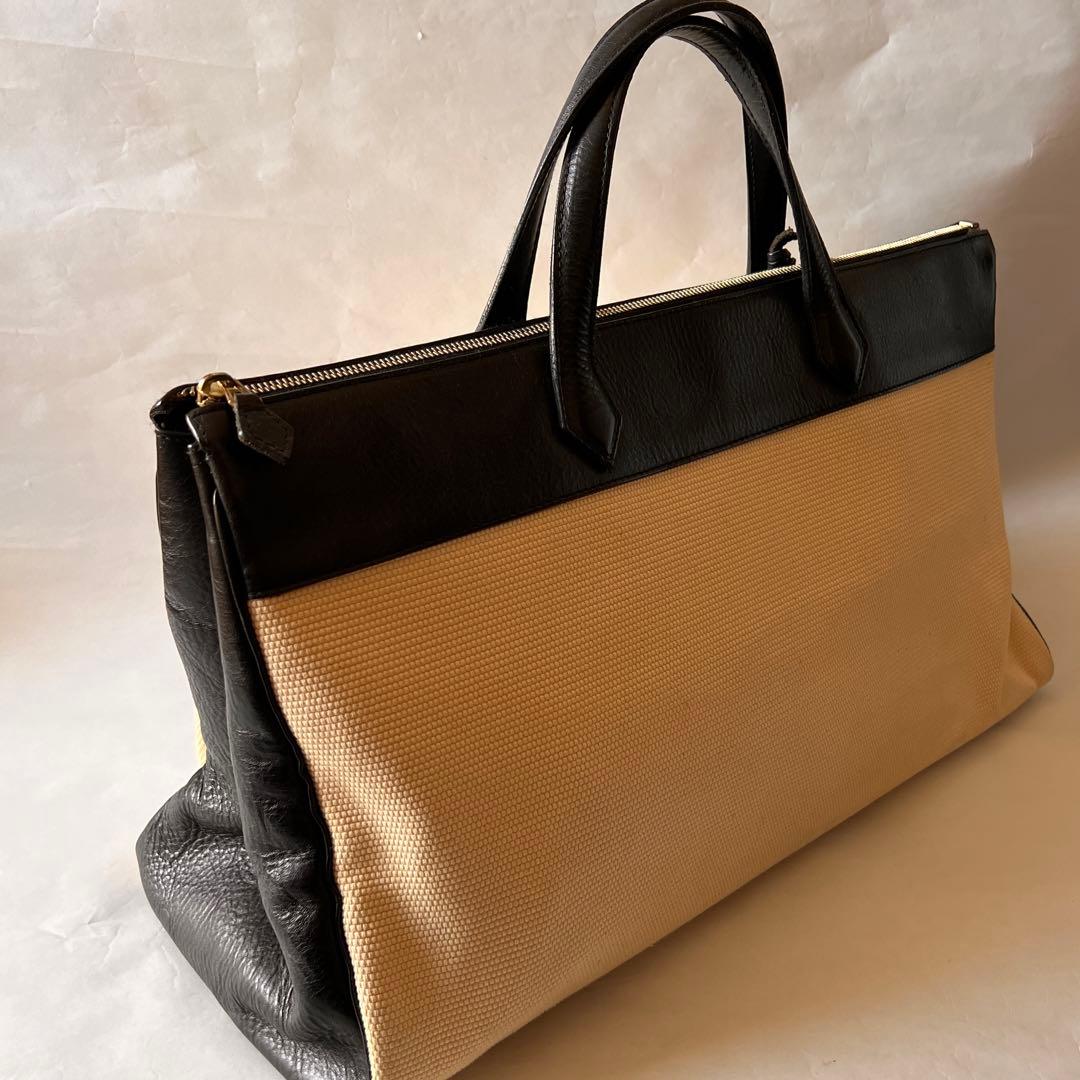 【くろ】Cisei シセイ チセイ キャンバス切替 レザー ボストンバッグ