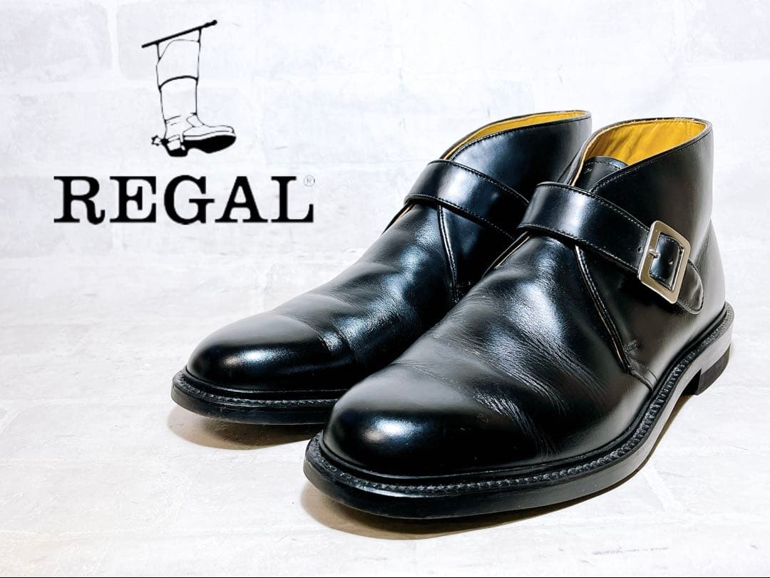 【極美品】REGAL チャッカブーツ モンクストラップ 本革 27EEcm