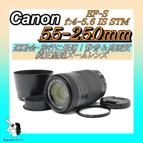 美品⭐️望遠レンズ⭐️Canon EF-S 55-250mm STM⭐手ブレ補正